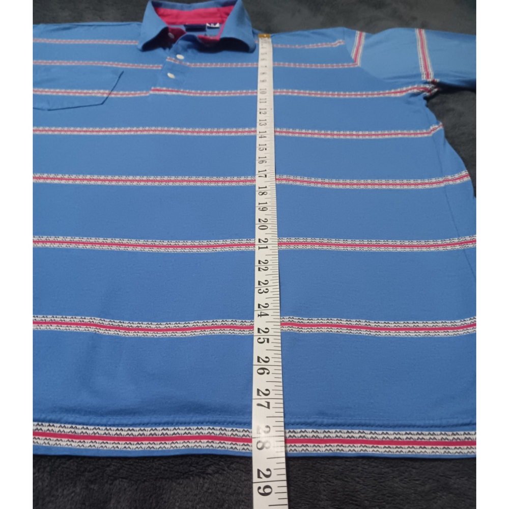 Vintage 90s Tail Women’s XL Polo Shirt Striped Short Sleeve Blue Relax Fit - Picture 10 of 10